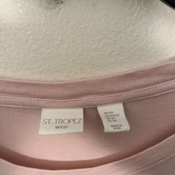 Saint Tropez West Women’s Modal Knit Bat Wing Crewneck Tee, Pink- XS - Picture 5 of 8